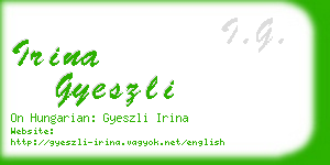 irina gyeszli business card
